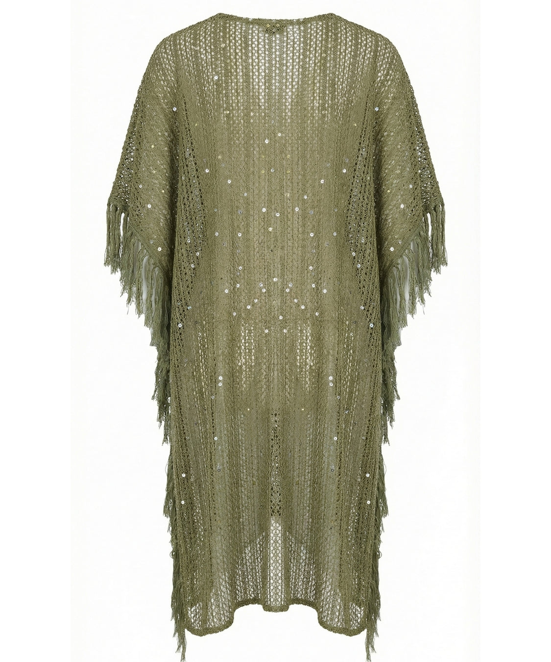 Copricostume poncho rete paillettes MISS BIKINI Donna - Verde