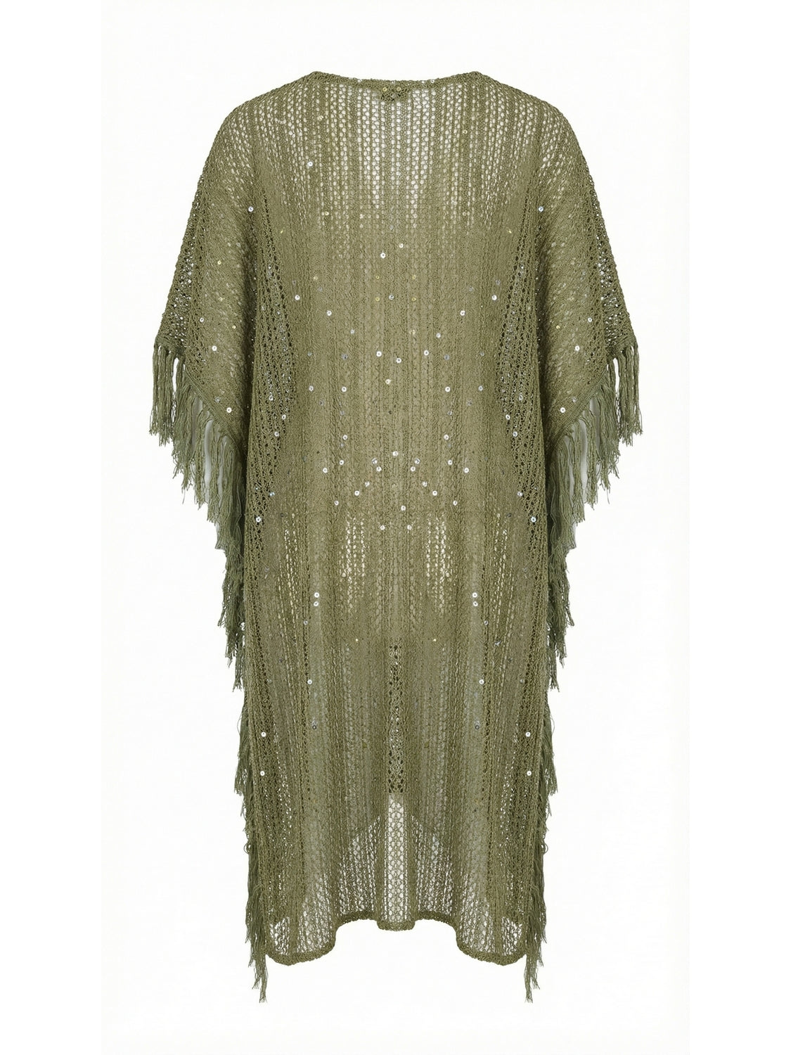 Copricostume poncho rete paillettes MISS BIKINI Donna - Verde