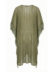 Copricostume poncho rete paillettes MISS BIKINI Donna - Verde