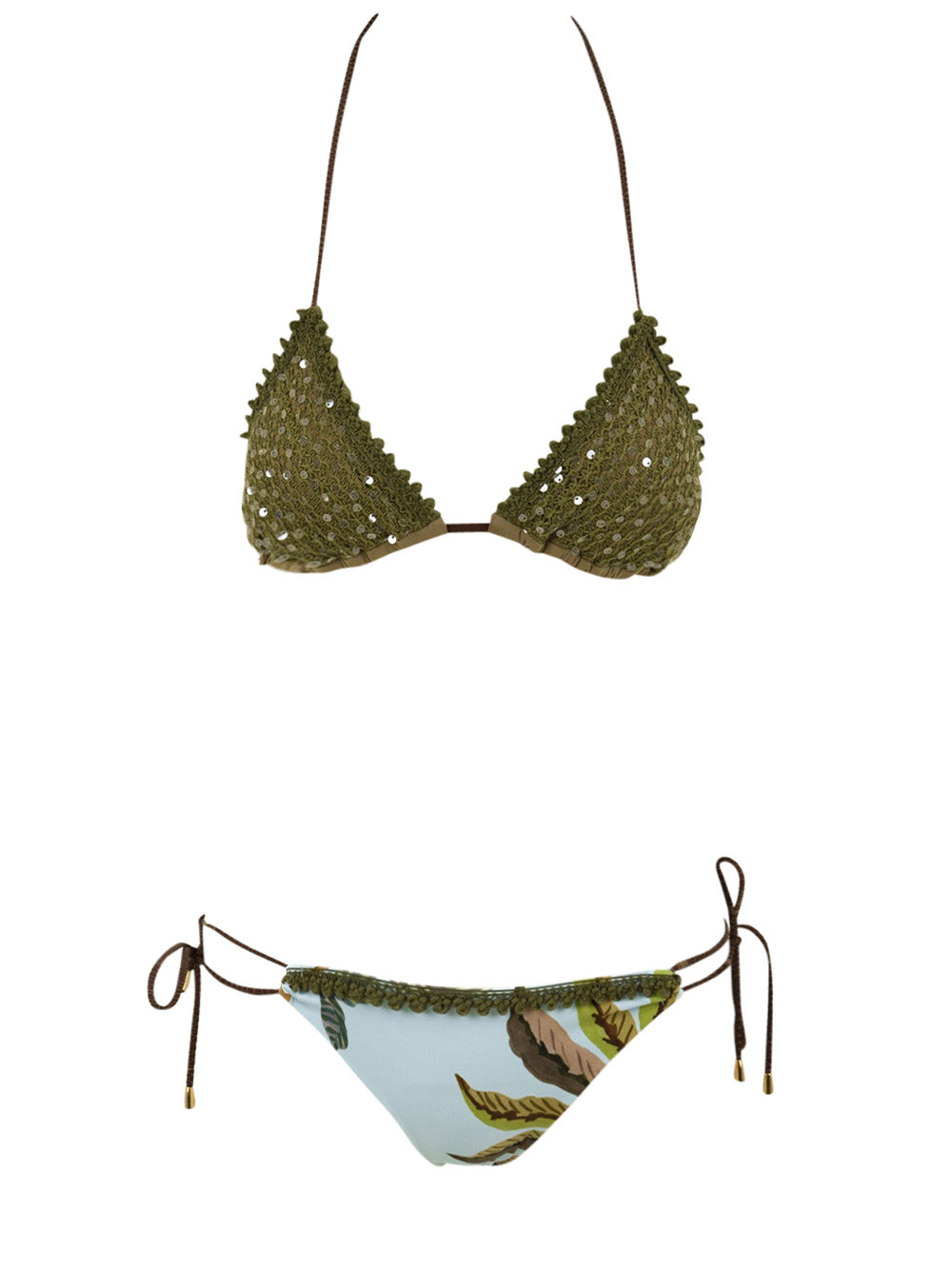 Costume bikini triangolo paillettes MISS BIKINI Donna - Verde