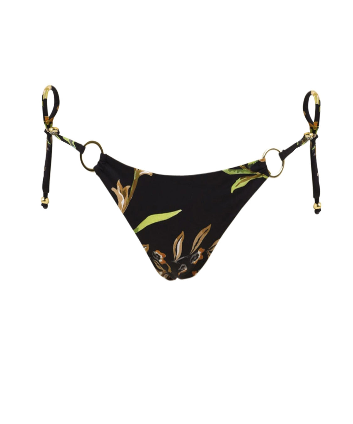 Costume slip Brasile anelli oro laccetti MISS BIKINI Donna - Nero