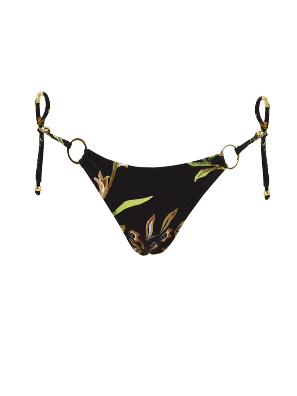 Costume slip Brasile anelli oro laccetti MISS BIKINI Donna - Nero