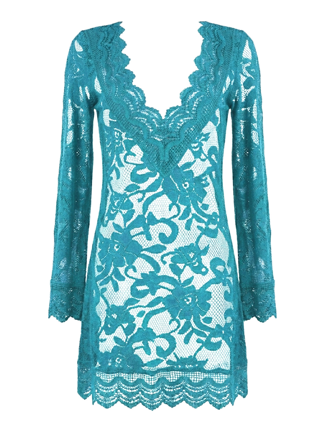 Abito corto pizzo tombolo MISS BIKINI Donna - Blue