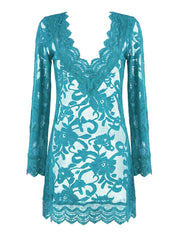 Abito corto pizzo tombolo MISS BIKINI Donna - Blue