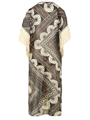 Copricostume poncho lungo frange MISS BIKINI Donna - Nero