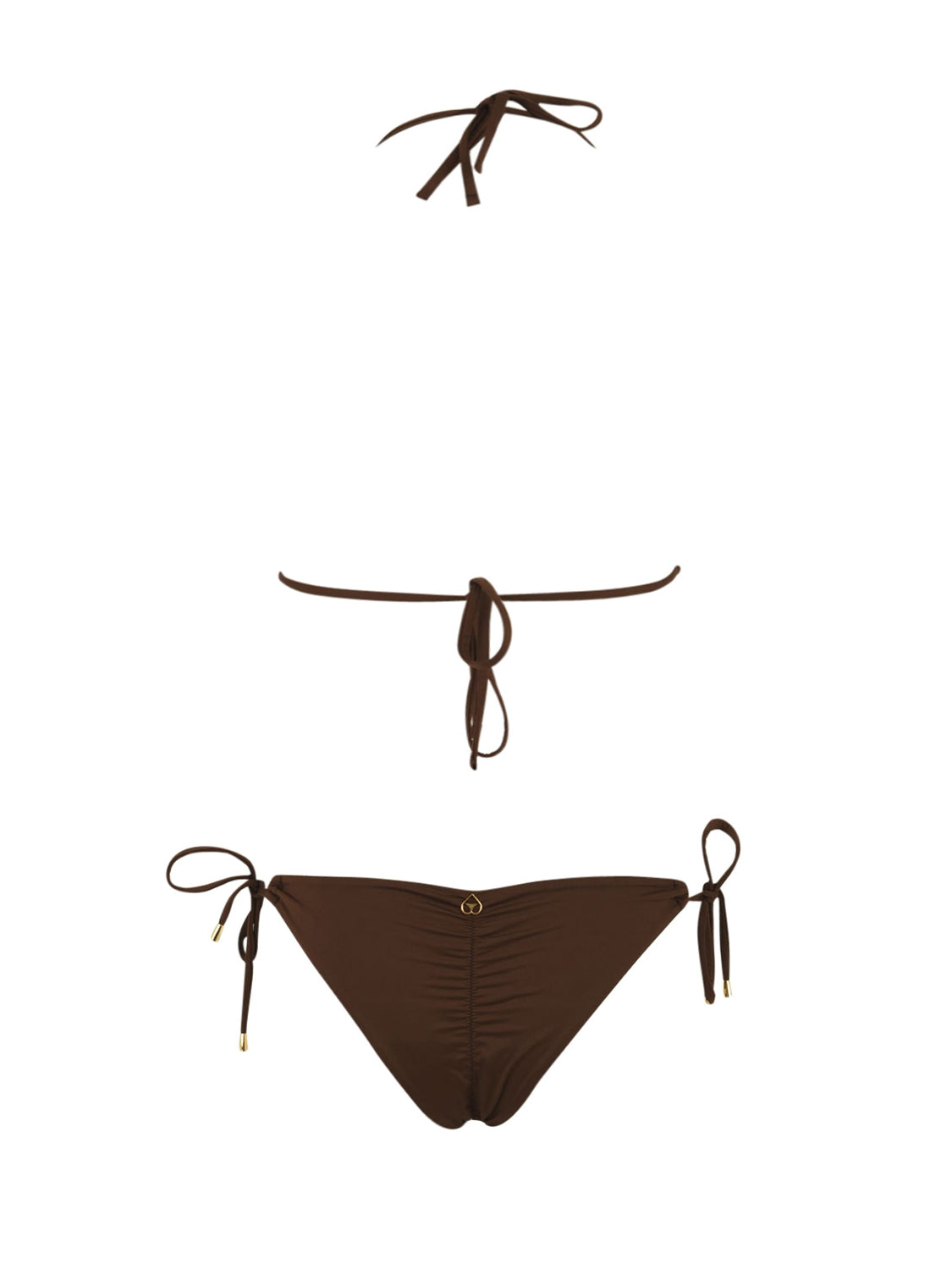 Costume bikini triangolo slip Brasile full strass MISS BIKINI Donna - Marrone