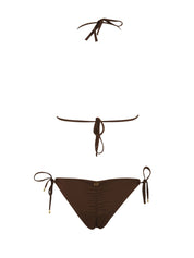 Costume bikini triangolo slip Brasile full strass MISS BIKINI Donna - Marrone