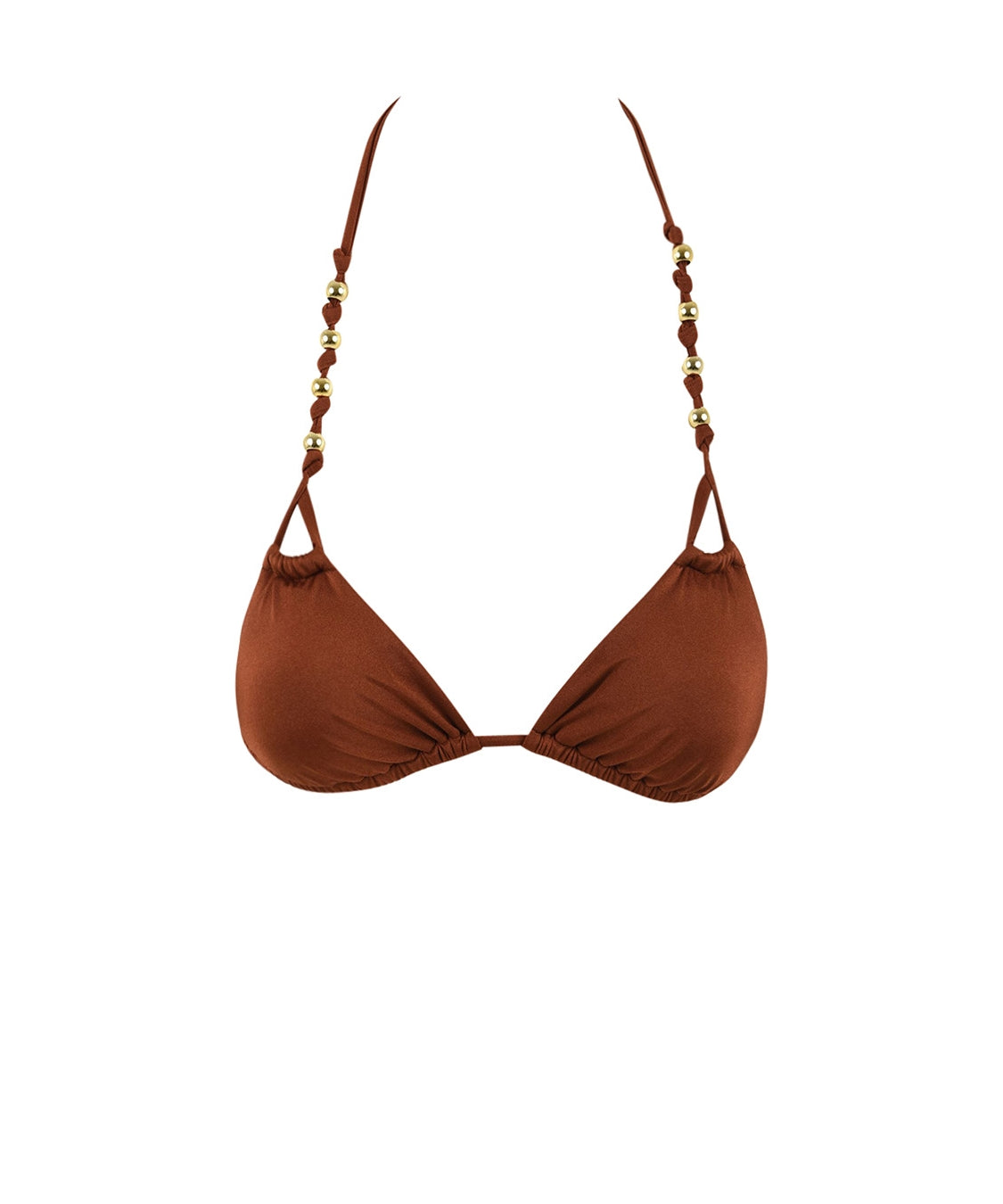 Costume triangolo perline MISS BIKINI Donna - Marrone