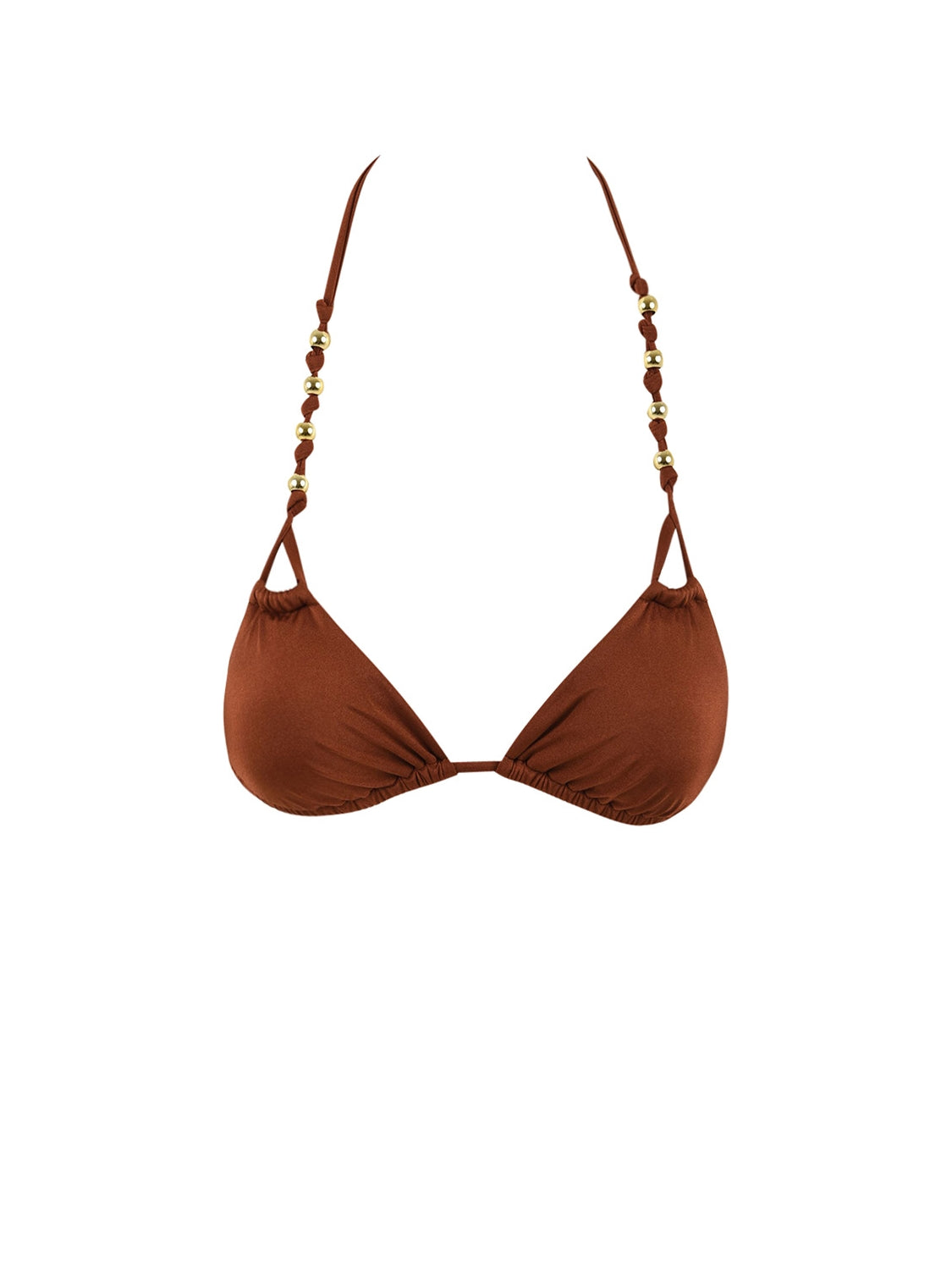 Costume triangolo perline MISS BIKINI Donna - Marrone