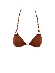 Costume triangolo perline MISS BIKINI Donna - Marrone