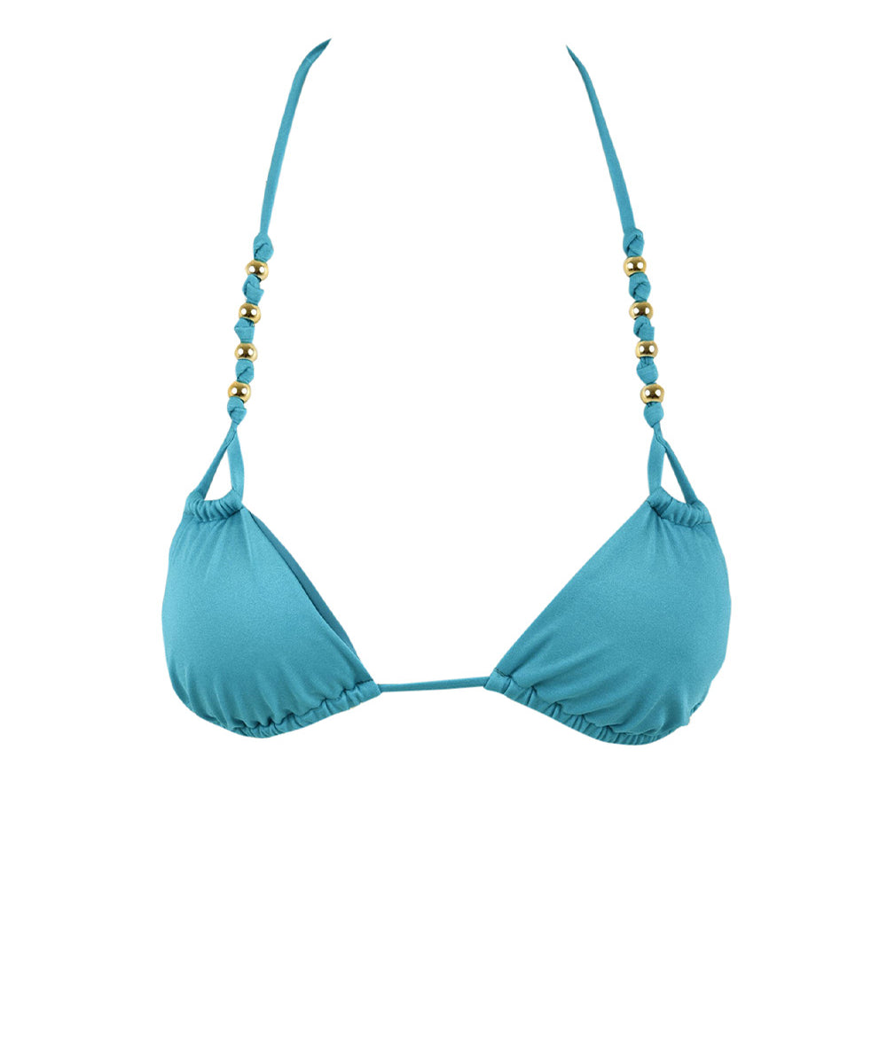 Costume triangolo perline MISS BIKINI Donna - Blue