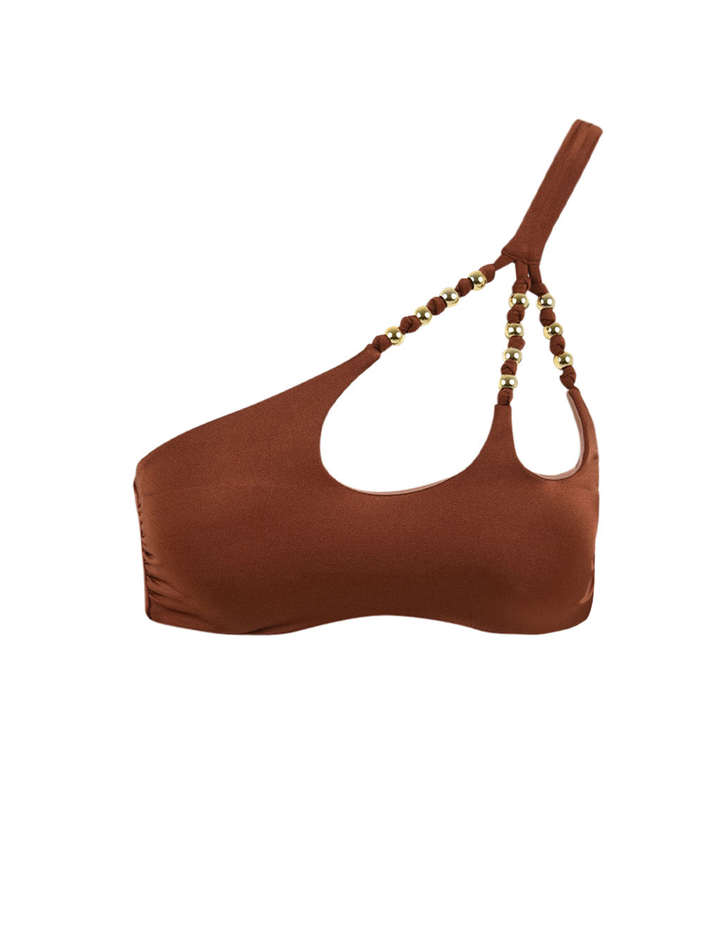 Costume monospalla perline MISS BIKINI Donna - Marrone