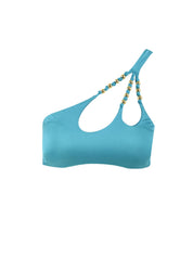 Costume monospalla perline MISS BIKINI Donna - Turchese