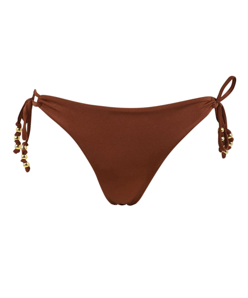 Costume slip Italia perline MISS BIKINI Donna - Marrone