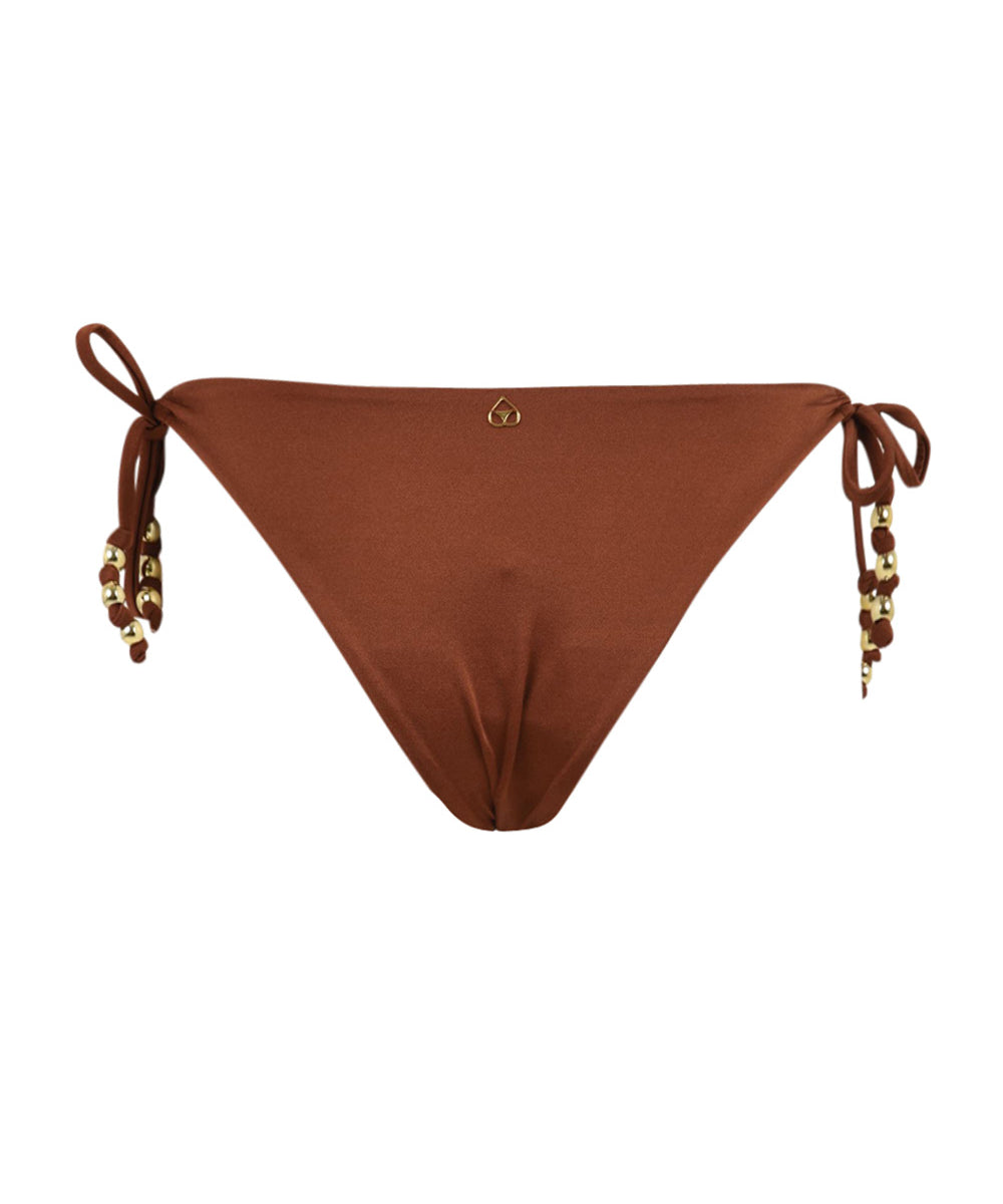 Costume slip Italia perline MISS BIKINI Donna - Marrone