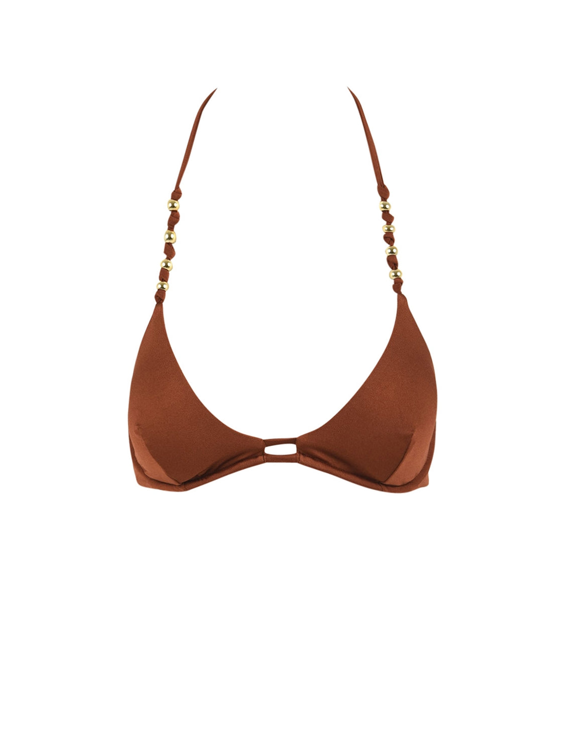 Costume triangolo ferretto perline MISS BIKINI Donna - Marrone