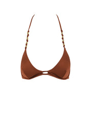 Costume triangolo ferretto perline MISS BIKINI Donna - Marrone