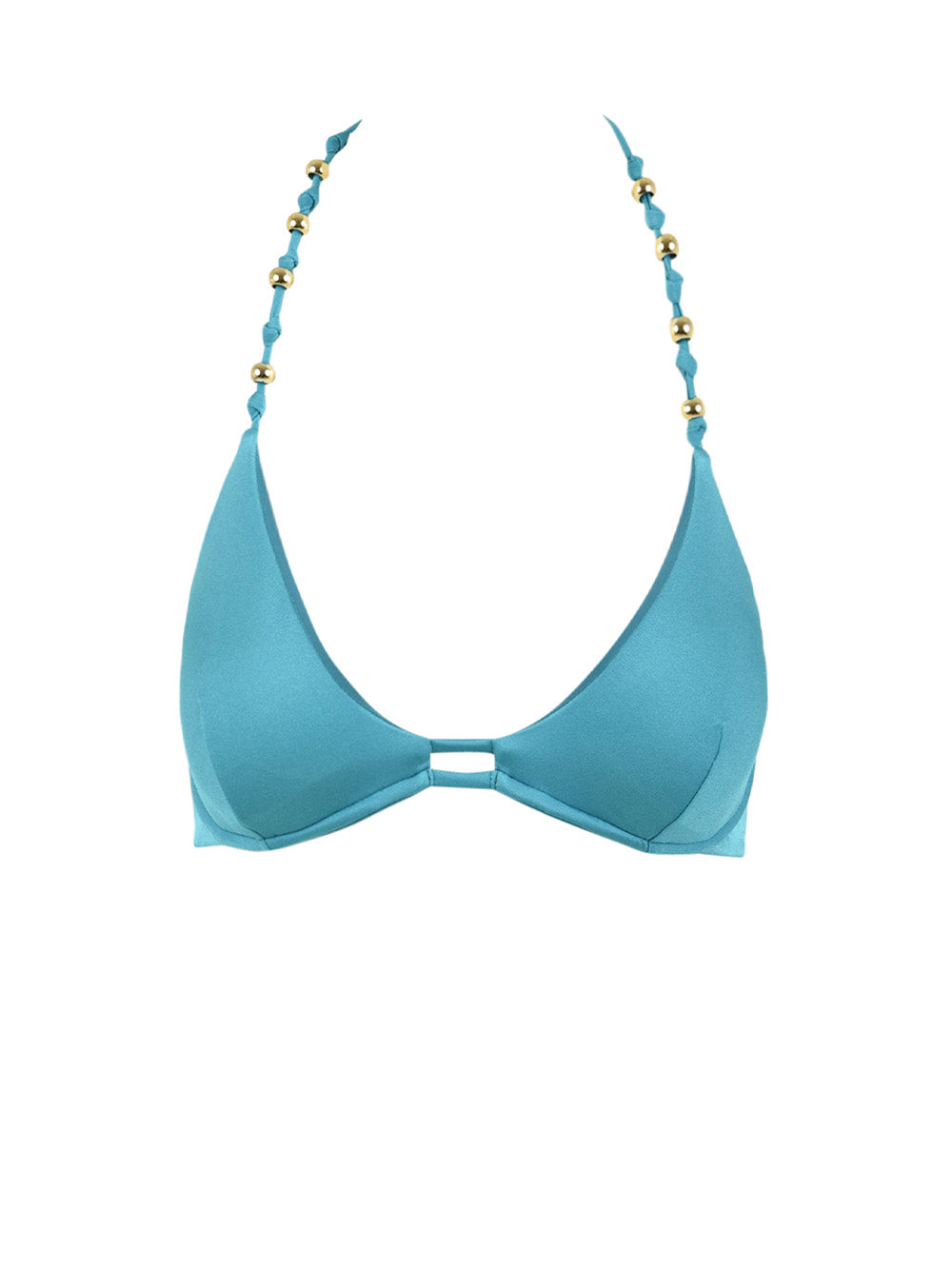 Costume triangolo ferretto perline MISS BIKINI Donna - Blue