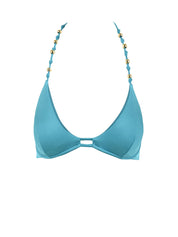 Costume triangolo ferretto perline MISS BIKINI Donna - Blue