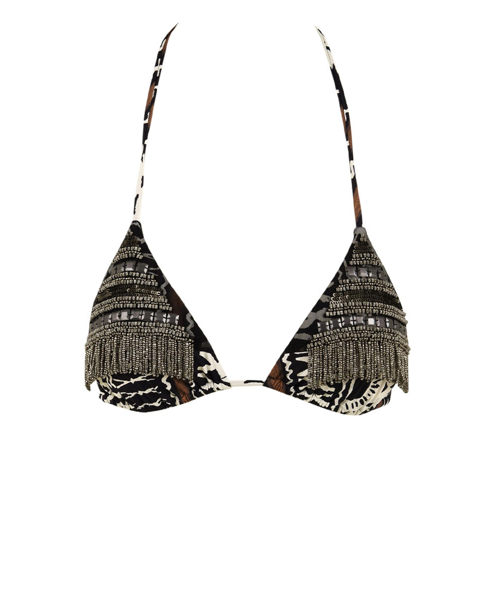 Costume triangolo ricamo etcnico MISS BIKINI Donna - Nero