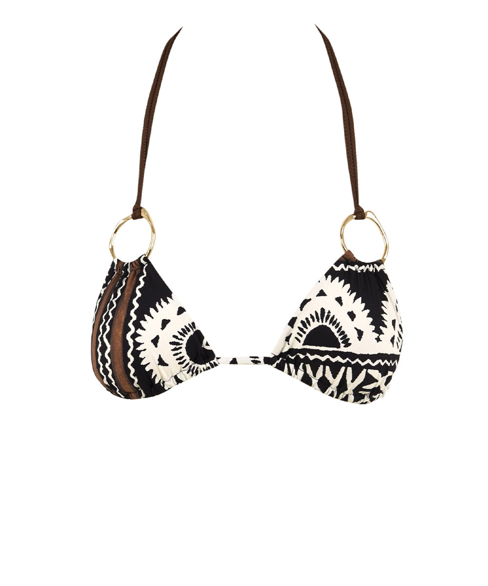 Costume triangolo anelli MISS BIKINI Donna - Nero