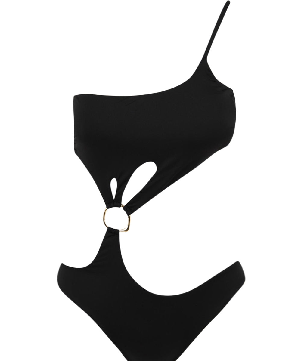 Costume Trikini asimmetrico anello MISS BIKINI Donna - Nero