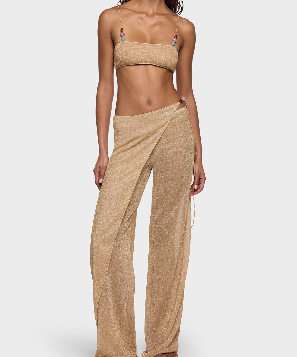 Pantalone Lumière Beads Pareo OSÉREE Donna - Oro