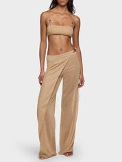 Pantalone Lumière Beads Pareo OSÉREE Donna - Oro