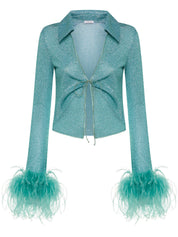 Camicia Lumière Plumage Slim OSÉREE Donna - Blue