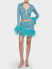 Camicia Lumière Plumage Slim OSÉREE Donna - Blue