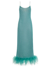 Abito lungo Lumière Plumage Slip OSÉREE Donna - Blue