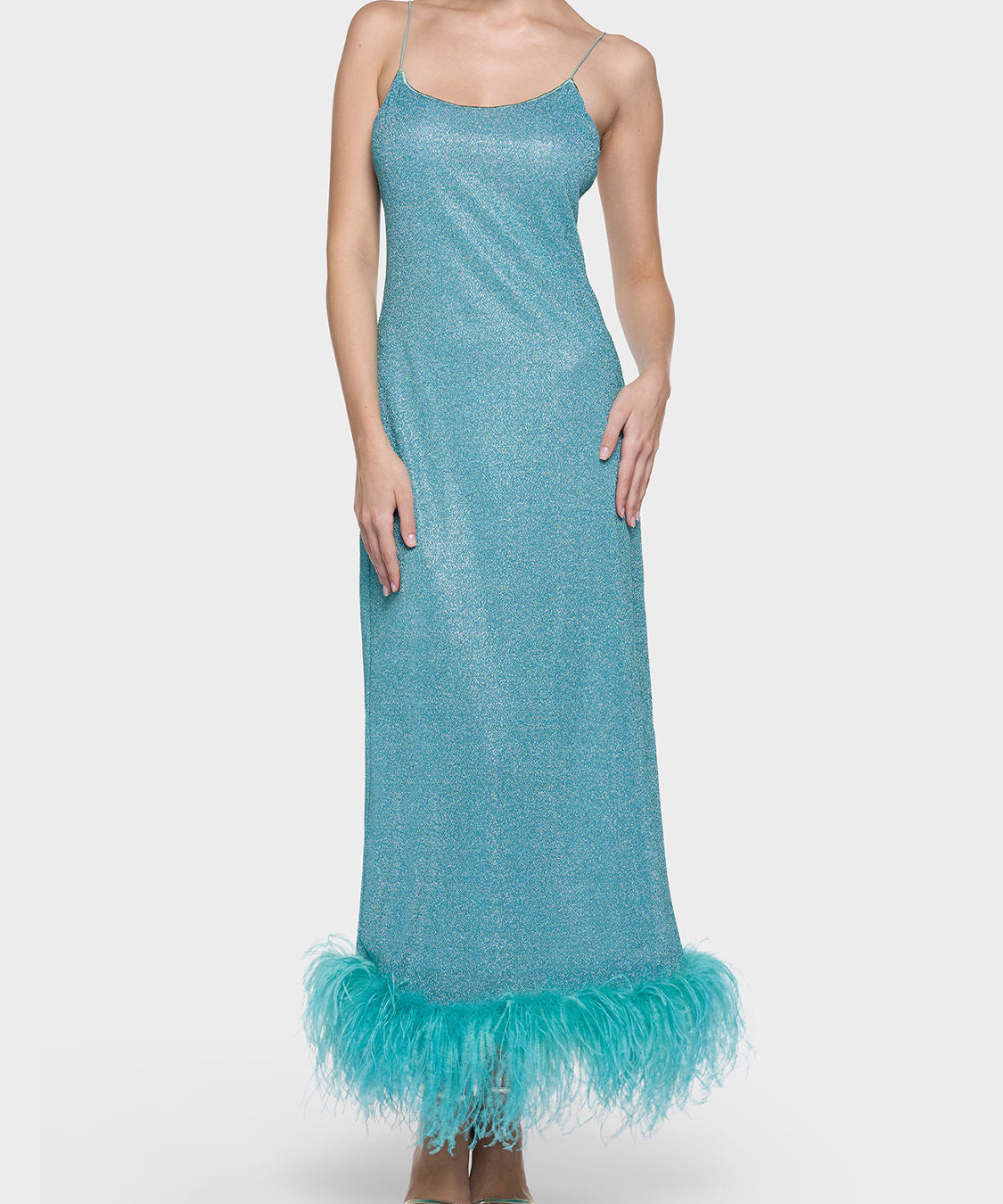 Abito lungo Lumière Plumage Slip OSÉREE Donna - Blue