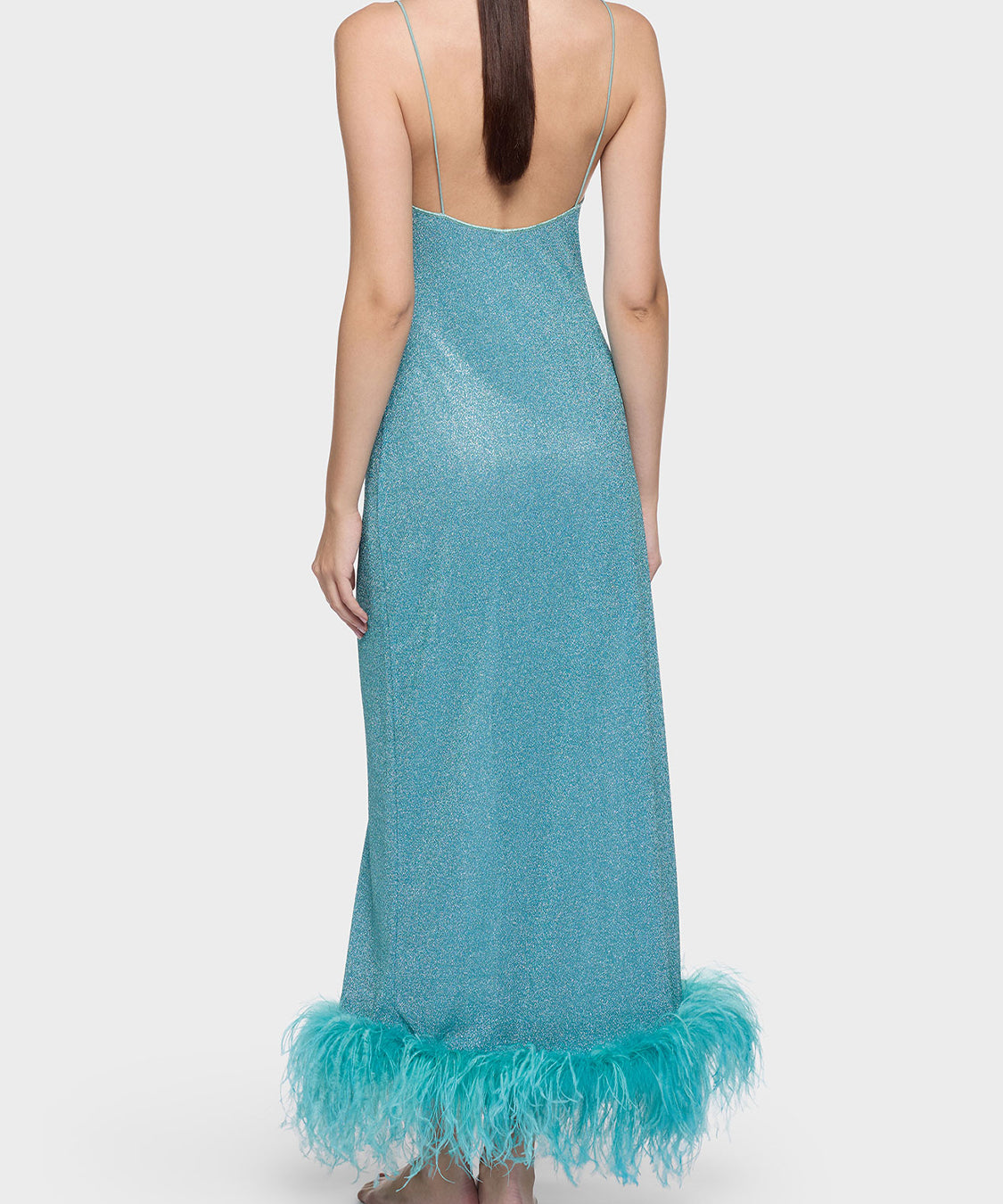 Abito lungo Lumière Plumage Slip OSÉREE Donna - Blue