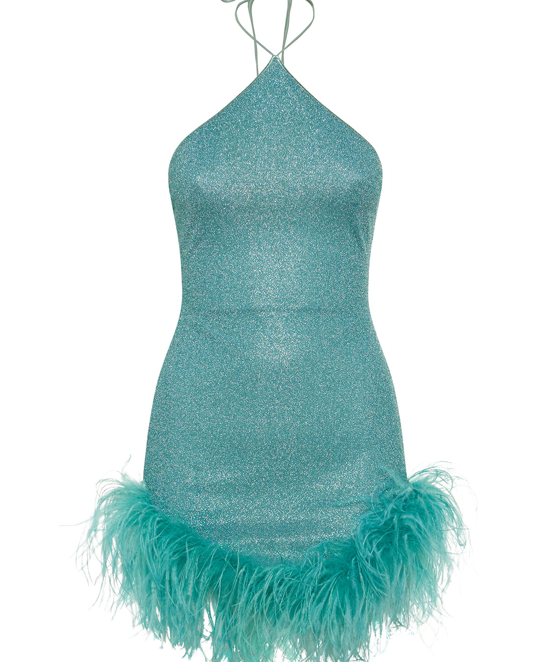 Abito corto Lumière Plumage Necklace OSÉREE Donna - Blue