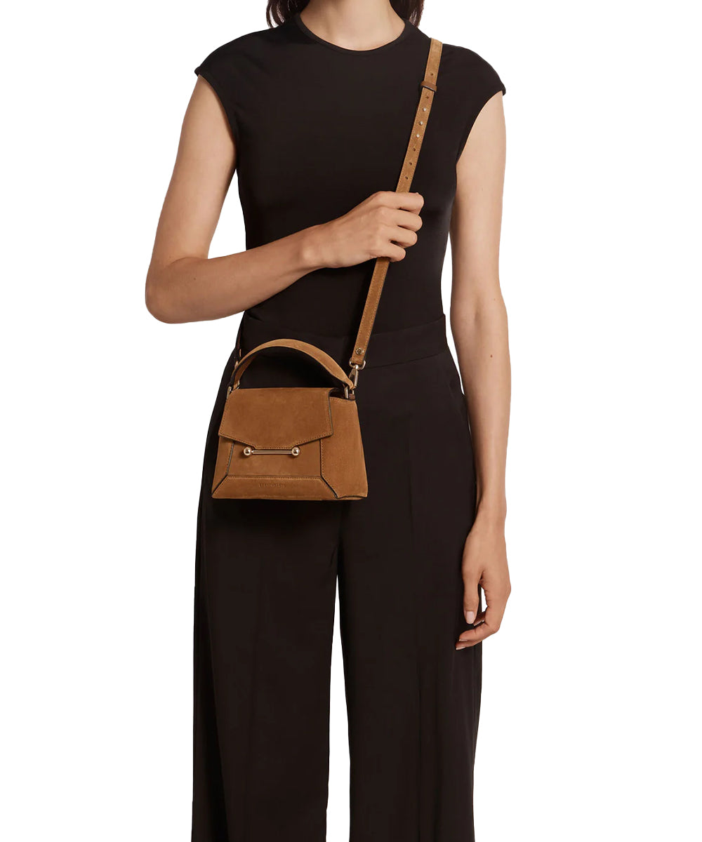 Borsa Mosaic Nano Suede STRATHBERRY Donna - Marrone