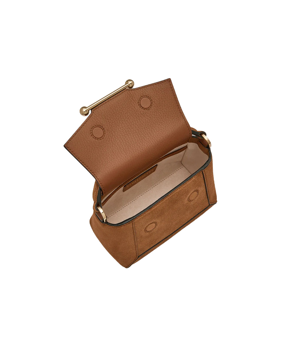 Borsa Mosaic Nano Suede STRATHBERRY Donna - Marrone