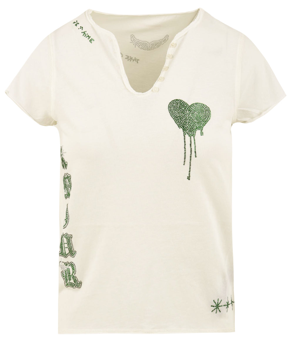 T-shirt Tunisien Multi Heart Strass ZADIG&VOLTAIRE Donna - Bianco