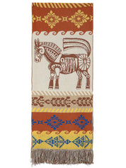 Sciarpa Donna con frange fantasia cavalli, Akep