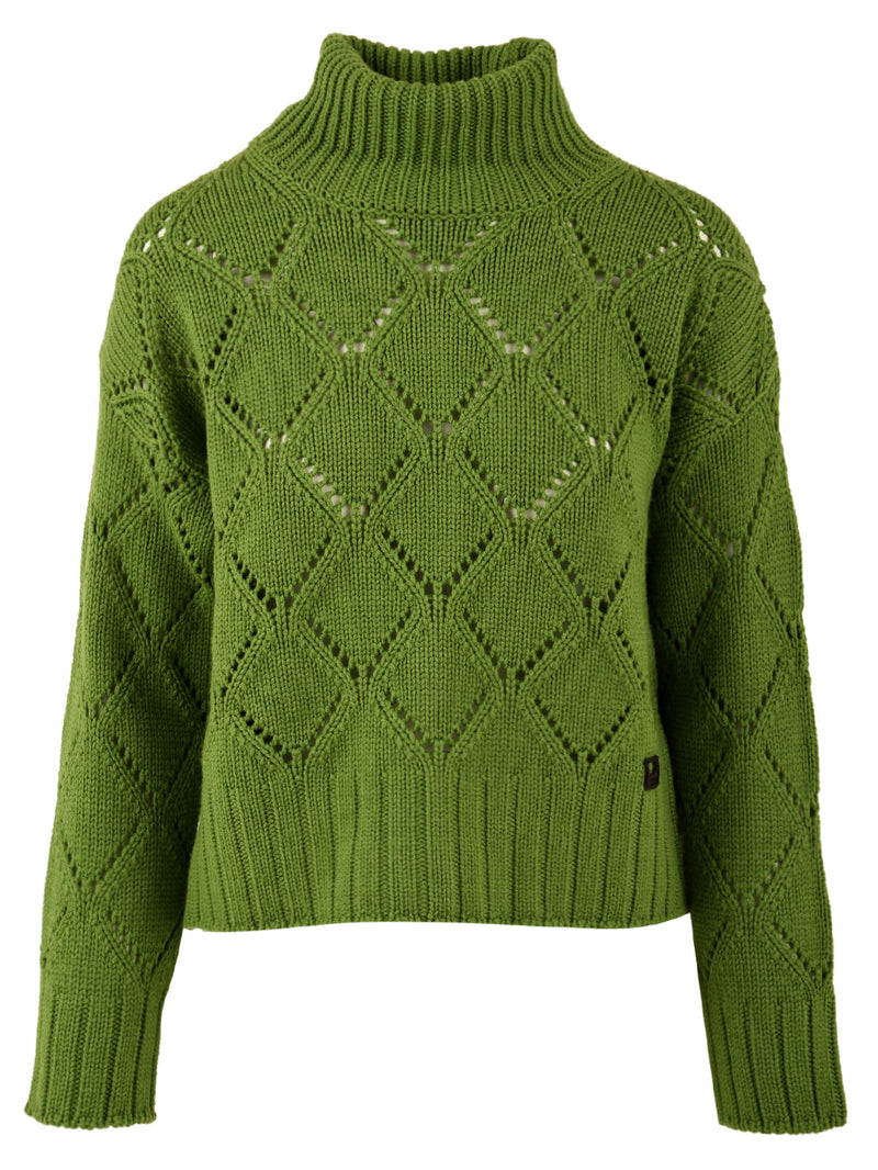 Maglione Donna traforato in lana, Verde, Beatrice B