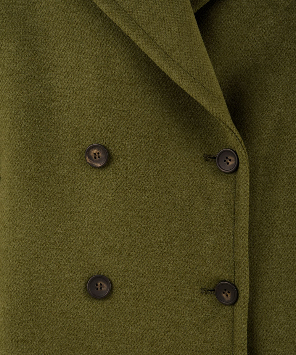 Cappotto medio Donna Alveare Verde, Chapeau, bottoni