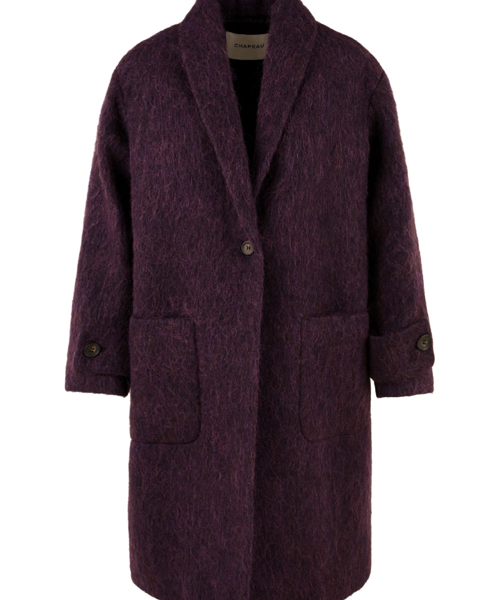 Cappotto lungo Donna Lucy viola, Chapeau