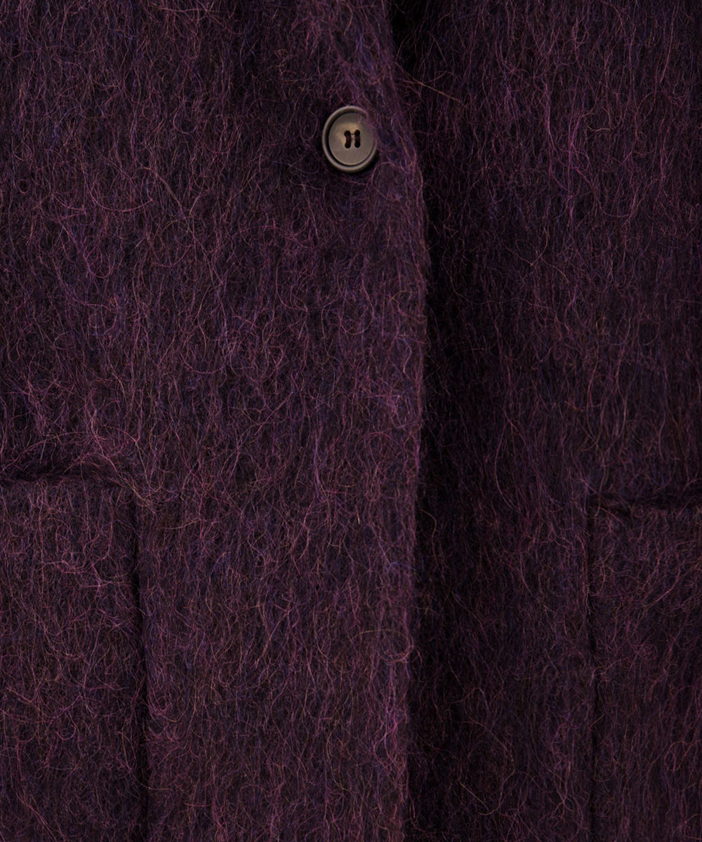 Cappotto lungo Donna Lucy viola, Chapeau, bottone
