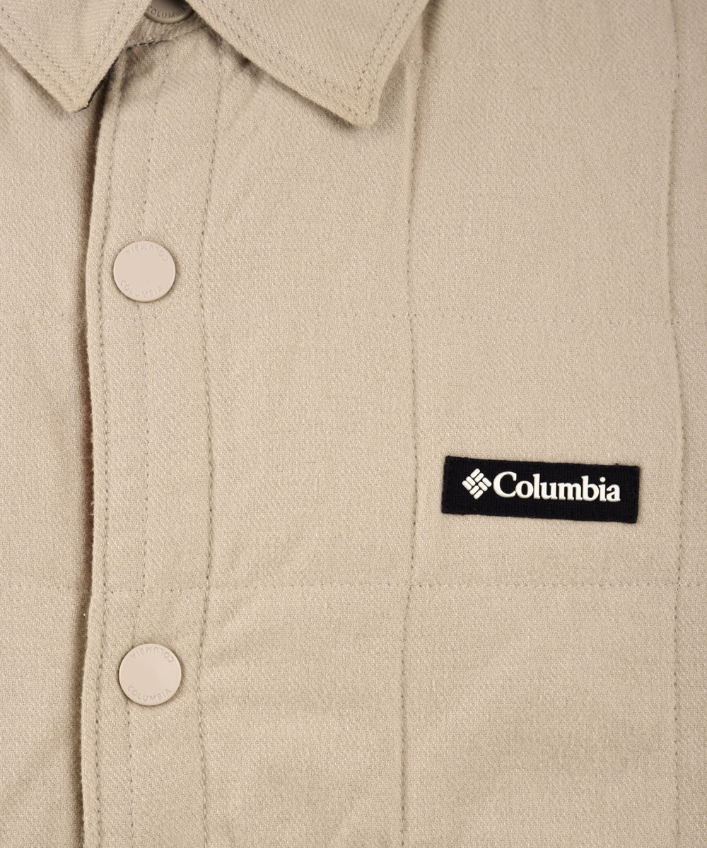 Camicia Uomo trapuntata Landroamer, Beige, Columbia, dettaglio logo