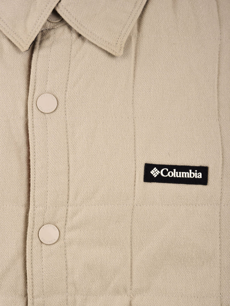 Camicia Uomo trapuntata Landroamer, Beige, Columbia, dettaglio logo