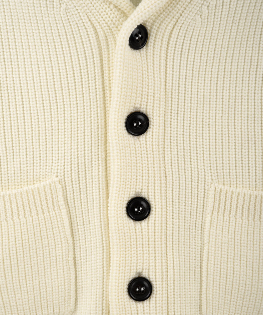 Cardigan Uomo pura lana Bianco, Drumohr, dettaglio bottoni