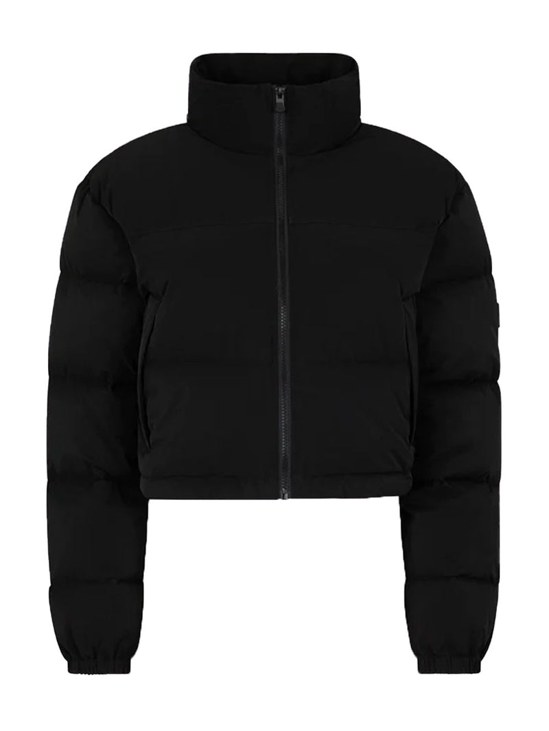 Piumino crop Donna con logo Nero, Effek