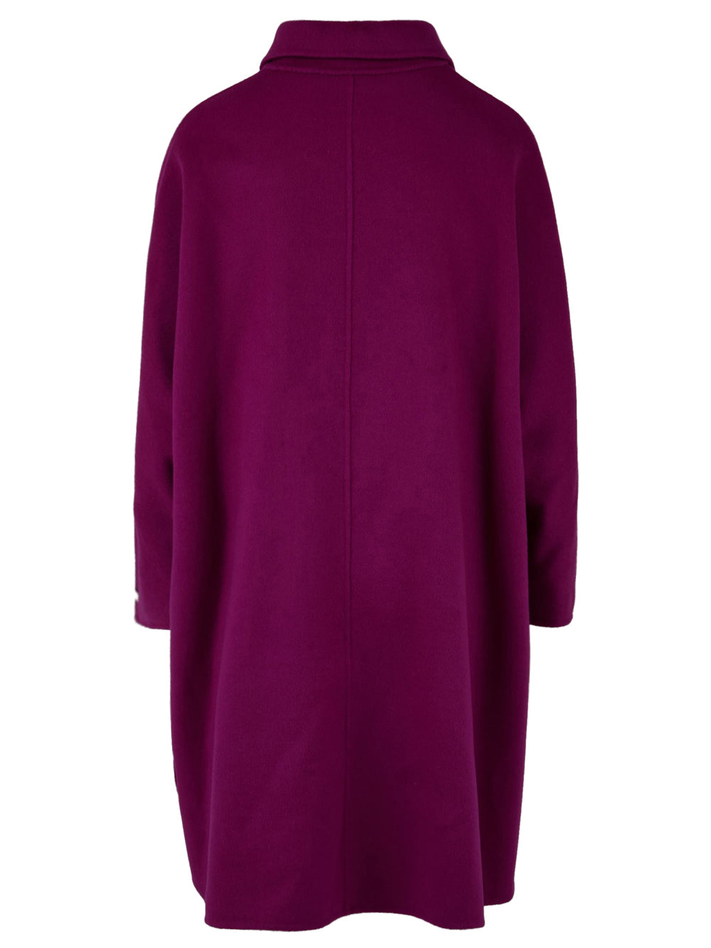 Cappotto lungo Donna in lana viola, Glox, retro