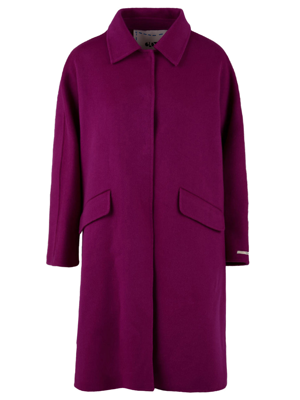 Cappotto lungo Donna in lana viola, Glox