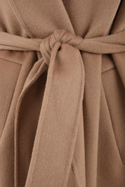 Gilet Donna stile cappotto cammello, Glox, cintura