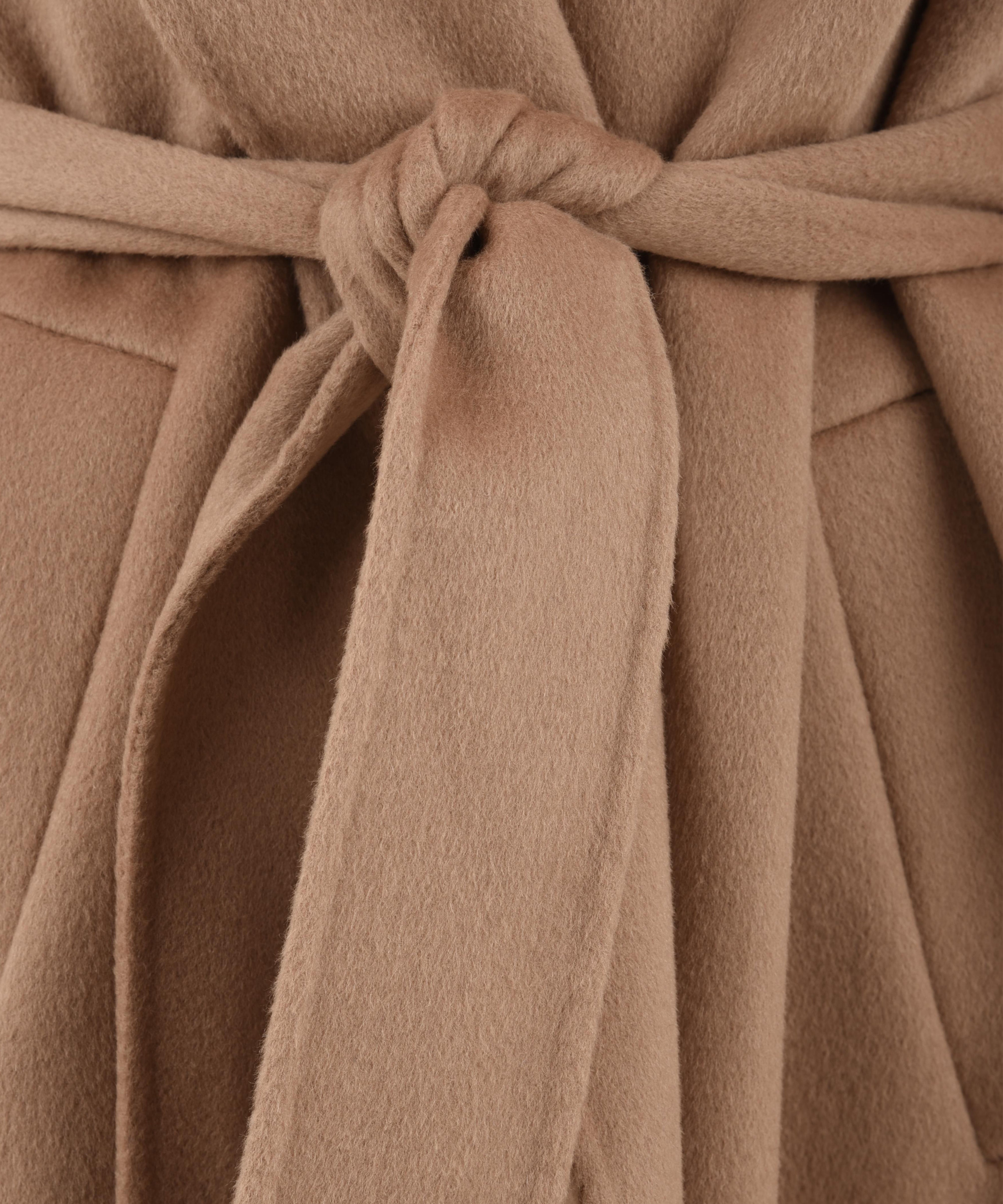 Gilet Donna stile cappotto cammello, Glox, cintura